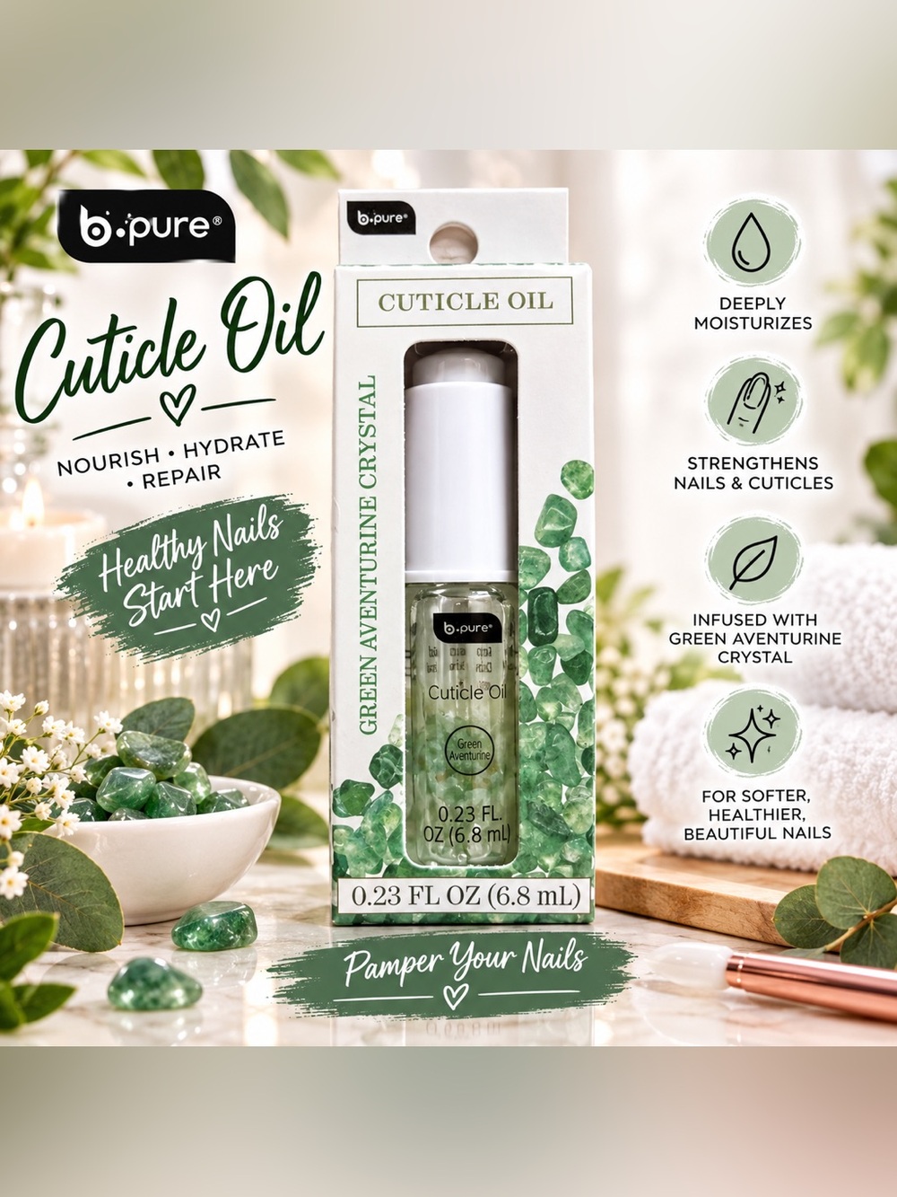 ✨ NEW ✨ Green Aventurine Crystal Cuticle Oil ✨